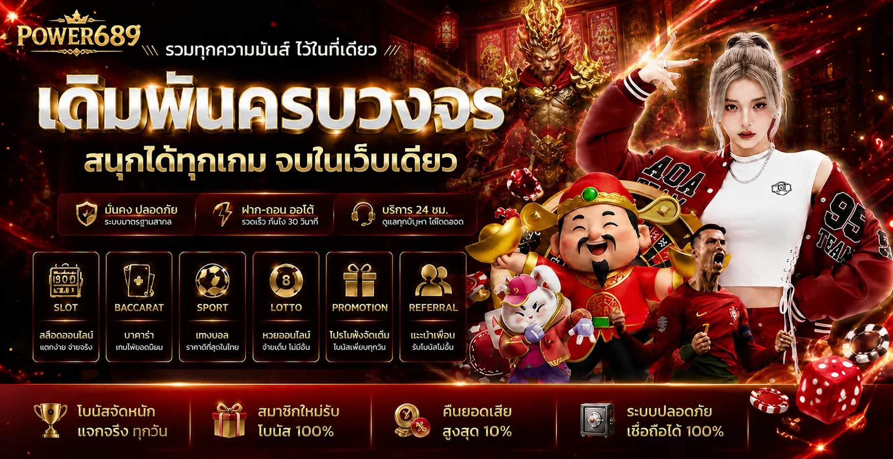 POWER689 รวมสล็อต บาคาร่า กีฬา และหวย
